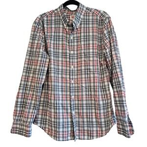 Levi's XL Mens Button Down Shirt Long‎ Sleeve Plaid Checkered White Red Blue